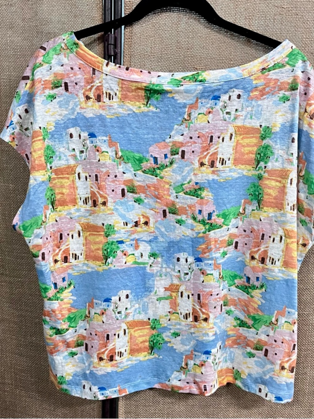 ‼️SOLD‼️Cynthia Rowley Multicolor Linen Top - Blue, Green, Orange